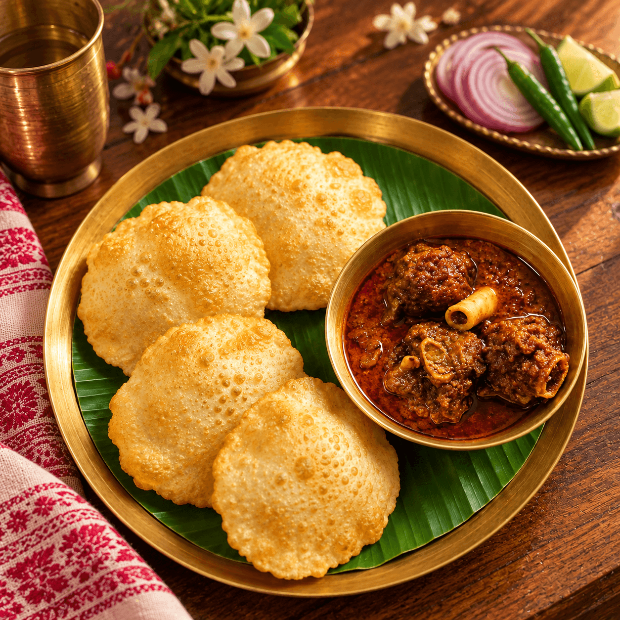 Mutton Kosha with Luchi